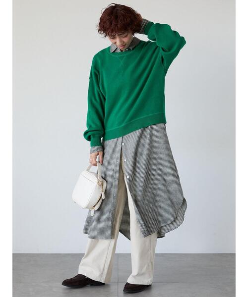 Lugnoncure（ルノンキュール）の「アソート起毛シャツワンピース（ワンピース・レディース・ネイビー/マスタード/オフホワイト/ブラック・F）」の2枚目の写真