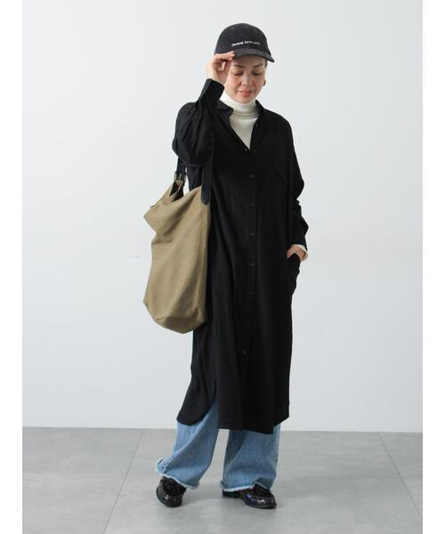 Lugnoncure（ルノンキュール）の「アソート起毛シャツワンピース（ワンピース・レディース・ネイビー/マスタード/オフホワイト/ブラック・F）」の7枚目の写真