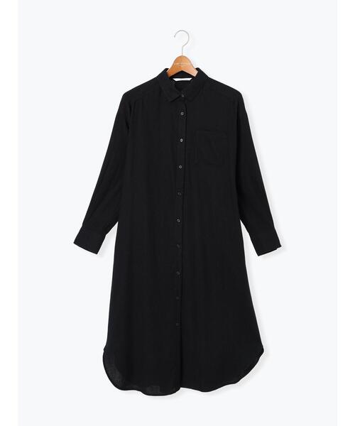 Lugnoncure（ルノンキュール）の「アソート起毛シャツワンピース（ワンピース・レディース・ネイビー/マスタード/オフホワイト/ブラック・F）」の9枚目の写真