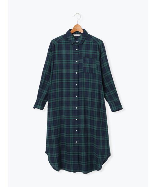 Lugnoncure（ルノンキュール）の「アソート起毛シャツワンピース（ワンピース・レディース・ネイビー/マスタード/オフホワイト/ブラック・F）」の11枚目の写真