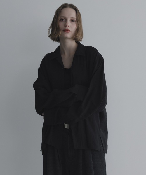 remer（リメール）の「ルーズベーシックシャツ - パウダリーレーヨン / loose basic shirt《powdery rayon》（シャツ/ブラウス・メンズ・ライトグレー/ブラウン/ブラック/カーキ・X-SMALL/SMALL/MEDIUM/LARGE）」の10枚目の写真