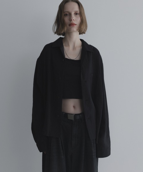 remer（リメール）の「ルーズベーシックシャツ - パウダリーレーヨン / loose basic shirt《powdery rayon》（シャツ/ブラウス・メンズ・ライトグレー/ブラウン/ブラック/カーキ・X-SMALL/SMALL/MEDIUM/LARGE）」の12枚目の写真