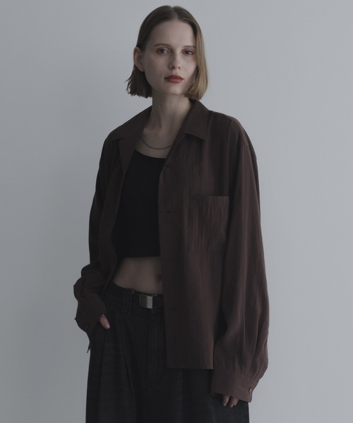 remer（リメール）の「ルーズベーシックシャツ - パウダリーレーヨン / loose basic shirt《powdery rayon》（シャツ/ブラウス・メンズ・ライトグレー/ブラウン/ブラック/カーキ・X-SMALL/SMALL/MEDIUM/LARGE）」の18枚目の写真