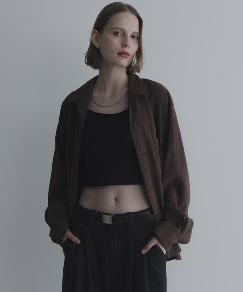 remer（リメール）の「ルーズベーシックシャツ - パウダリーレーヨン / loose basic shirt《powdery rayon》（シャツ/ブラウス・メンズ・ライトグレー/ブラウン/ブラック/カーキ・X-SMALL/SMALL/MEDIUM/LARGE）」の21枚目の写真