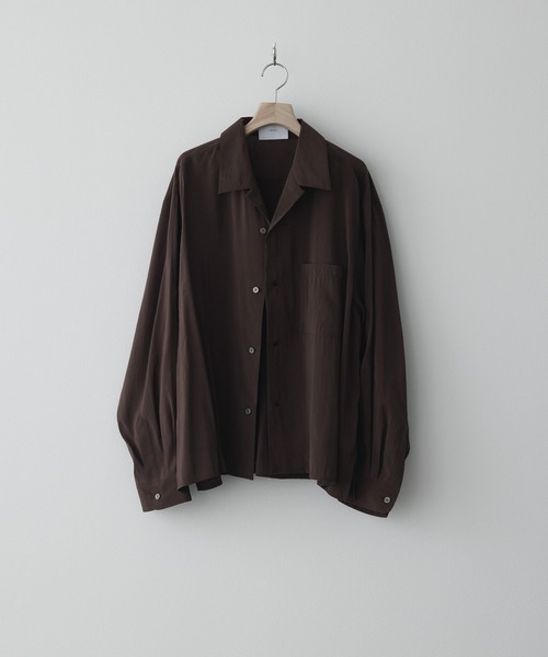 remer(リメール)の「ルーズベーシックシャツ - パウダリーレーヨン / loose basic shirt《powdery rayon》(シャツ/ブラウス・メンズ・ライトグレー/ブラウン/ブラック/カーキ・X-SMALL/SMALL/MEDIUM/LARGE)」の7枚目の写真