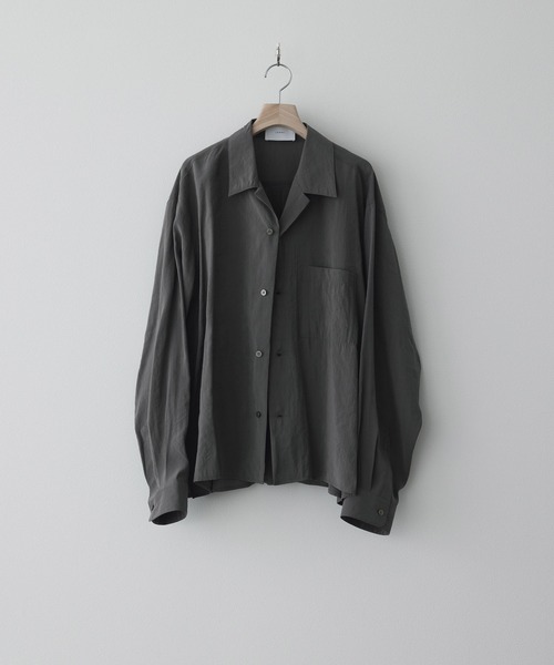 remer(リメール)の「ルーズベーシックシャツ - パウダリーレーヨン / loose basic shirt《powdery rayon》(シャツ/ブラウス・メンズ・ライトグレー/ブラウン/ブラック/カーキ・X-SMALL/SMALL/MEDIUM/LARGE)」の8枚目の写真
