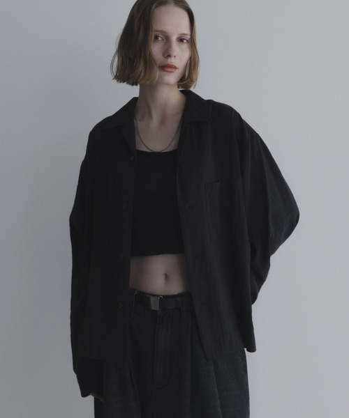 remer（リメール）の「ルーズベーシックシャツ - パウダリーレーヨン / loose basic shirt《powdery rayon》（シャツ/ブラウス・メンズ・ライトグレー/ブラウン/ブラック/カーキ・X-SMALL/SMALL/MEDIUM/LARGE）」の9枚目の写真