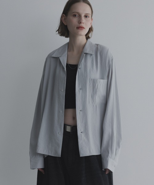 remer（リメール）の「ルーズベーシックシャツ - パウダリーレーヨン / loose basic shirt《powdery rayon》（シャツ/ブラウス・メンズ・ライトグレー/ブラウン/ブラック/カーキ・X-SMALL/SMALL/MEDIUM/LARGE）」の5枚目の写真