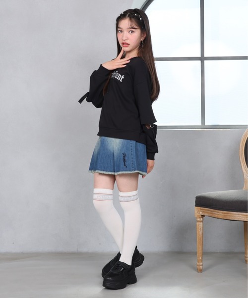 PINKHUNT(ピンクハント)の「PINKHUNT ピンクハント ロゴワッペントレーナー 1153K(スウェット・キッズ・ブラック/パープル・130cm/140cm/150cm/160cm/120cm)」の5枚目の写真