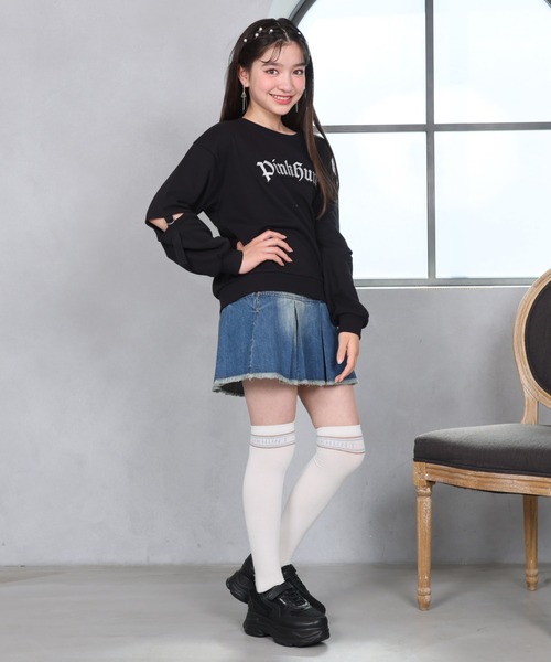 PINKHUNT(ピンクハント)の「PINKHUNT ピンクハント ロゴワッペントレーナー 1153K(スウェット・キッズ・ブラック/パープル・130cm/140cm/150cm/160cm/120cm)」の8枚目の写真