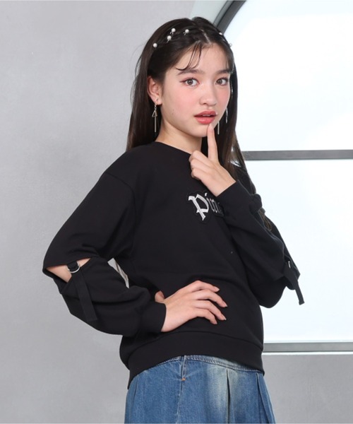 PINKHUNT(ピンクハント)の「PINKHUNT ピンクハント ロゴワッペントレーナー 1153K(スウェット・キッズ・ブラック/パープル・130cm/140cm/150cm/160cm/120cm)」の9枚目の写真