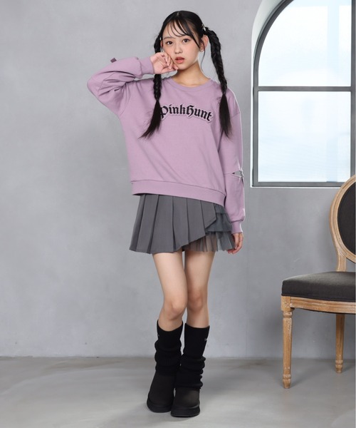 PINKHUNT(ピンクハント)の「PINKHUNT ピンクハント ロゴワッペントレーナー 1153K(スウェット・キッズ・ブラック/パープル・130cm/140cm/150cm/160cm/120cm)」の16枚目の写真