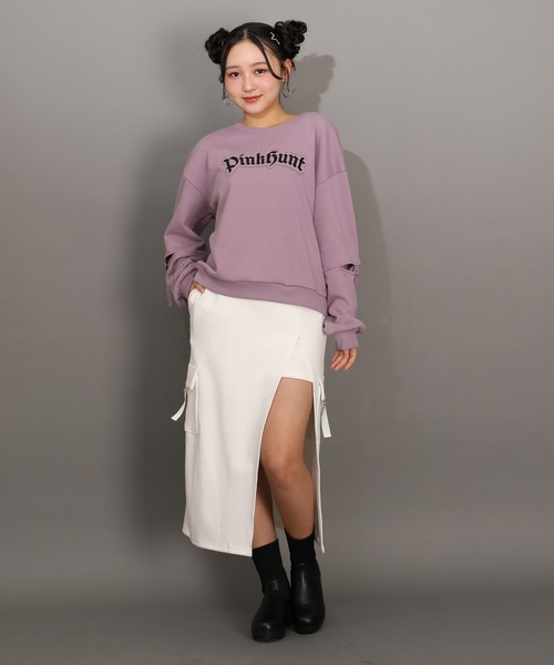 PINKHUNT(ピンクハント)の「PINKHUNT ピンクハント ロゴワッペントレーナー 1153K(スウェット・キッズ・ブラック/パープル・130cm/140cm/150cm/160cm/120cm)」の19枚目の写真