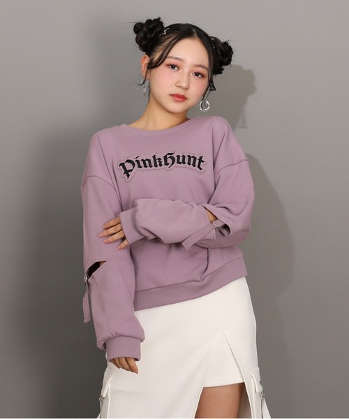 PINKHUNT(ピンクハント)の「PINKHUNT ピンクハント ロゴワッペントレーナー 1153K(スウェット・キッズ・ブラック/パープル・130cm/140cm/150cm/160cm/120cm)」の21枚目の写真