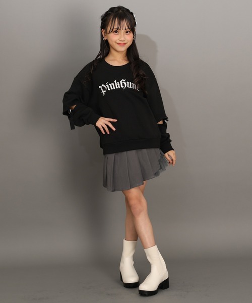 PINKHUNT(ピンクハント)の「PINKHUNT ピンクハント ロゴワッペントレーナー 1153K(スウェット・キッズ・ブラック/パープル・130cm/140cm/150cm/160cm/120cm)」の12枚目の写真