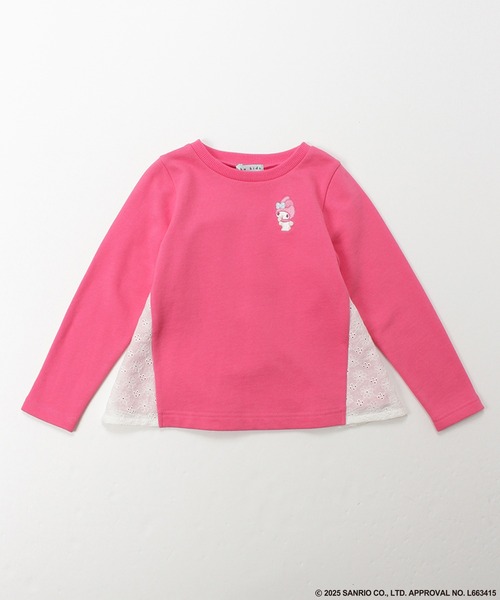 HAKKA KIDS（ハッカキッズ）の「【ハッカキッズ×サンリオキャラクターズ】ワンポイント刺繍裏毛トレーナー（スウェット・キッズ・チャコールグレー/ピンク/キナリ/イエロー・100cm/110cm/120cm/130cm）」の4枚目の写真