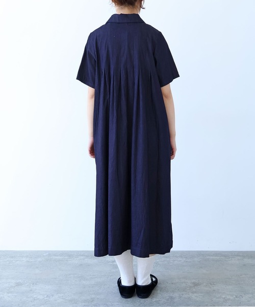 bulle de savon（ビュルデサボン）の「5.5OZ denim 丸衿ワンピース（ワンピース・レディース・インディゴブルー・FREE）」の8枚目の写真