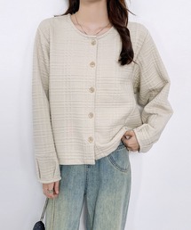 CHUN CHUN NOTES（チュンチュンノーツ）の「チェック風テクスチャーカーディガン（カーディガン/ボレロ）」