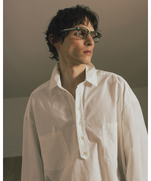 ANGLAN（アングラン）の「Pullover Side-Slit Shirt - White（シャツ/ブラウス・メンズ・その他・FREE）」の4枚目の写真