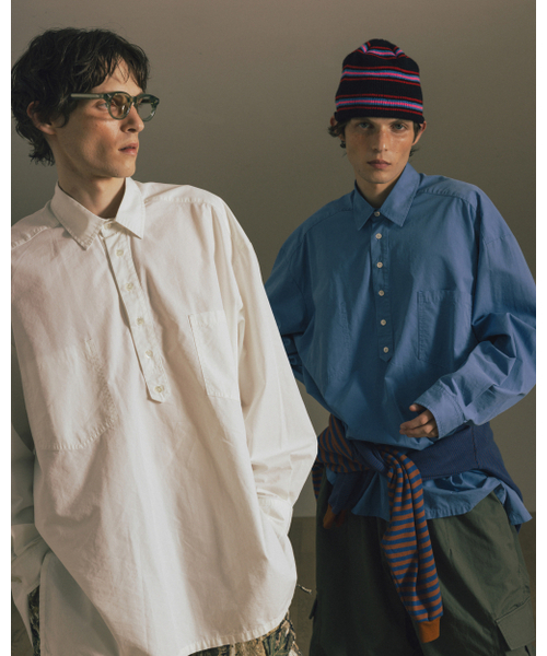 ANGLAN（アングラン）の「Pullover Side-Slit Shirt - White（シャツ/ブラウス・メンズ・その他・FREE）」の3枚目の写真