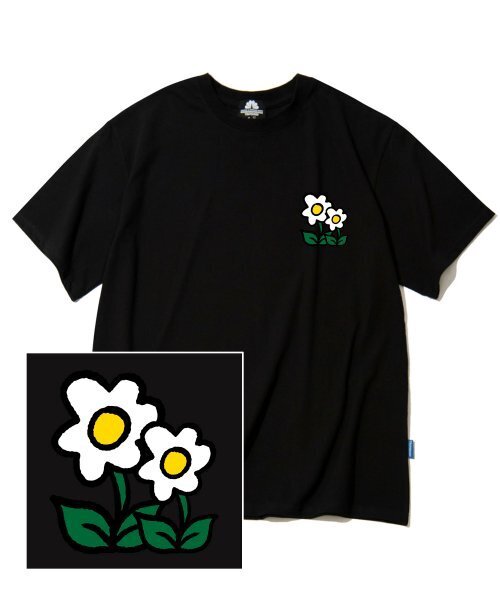 TRIPSHION(トリップション)の「ダブルフラワーロゴTシャツ - ブラック(Tシャツ/カットソー・メンズ・その他・LARGE/MEDIUM/X-LARGE)」の1枚目の写真