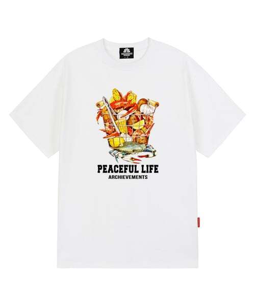 TRIPSHION(トリップション)の「SEAFOOD BASKET GRAPHIC Tシャツ - ホワイト(Tシャツ/カットソー・メンズ・その他・LARGE/MEDIUM/X-LARGE)」の1枚目の写真