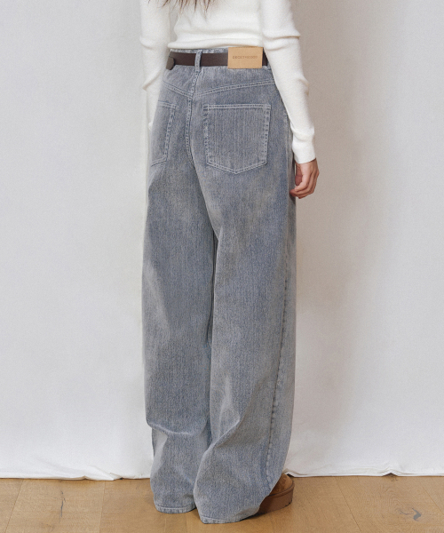 DECET WOMEN（デケット ウーマン）の「[ベルベットデニム]ベルベットワイドジーンズ DCWPT018FOGBLUE（デニムパンツ・レディース・その他・X-SMALL/SMALL/MEDIUM/LARGE）」の3枚目の写真