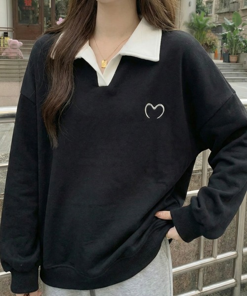 cammie(キャミー)の「ハートポイント襟付きトップス(その他トップス・レディース・ベージュ/ホワイト/ブラック・M/L)」の2枚目の写真