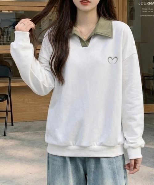 cammie(キャミー)の「ハートポイント襟付きトップス(その他トップス・レディース・ベージュ/ホワイト/ブラック・M/L)」の6枚目の写真