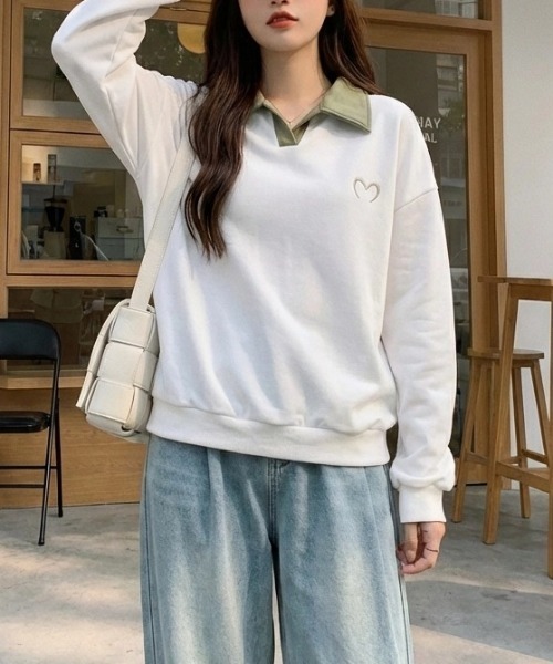 cammie(キャミー)の「ハートポイント襟付きトップス(その他トップス・レディース・ベージュ/ホワイト/ブラック・M/L)」の7枚目の写真