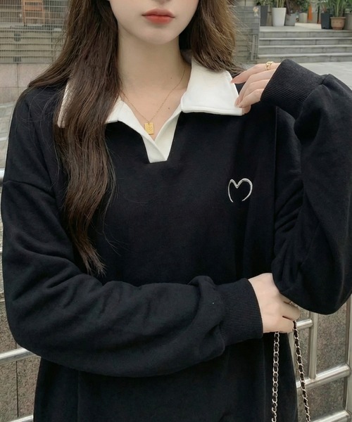 cammie(キャミー)の「ハートポイント襟付きトップス(その他トップス・レディース・ベージュ/ホワイト/ブラック・M/L)」の9枚目の写真
