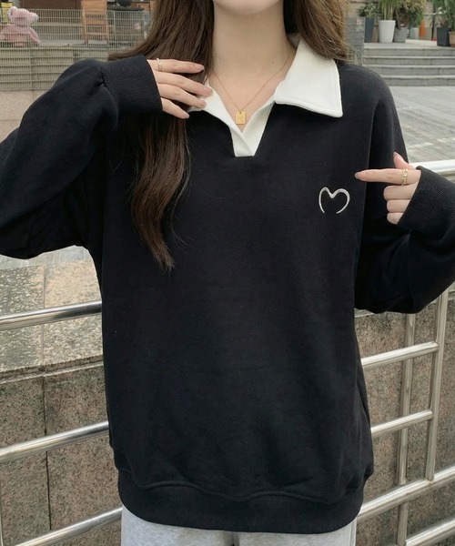 cammie(キャミー)の「ハートポイント襟付きトップス(その他トップス・レディース・ベージュ/ホワイト/ブラック・M/L)」の11枚目の写真