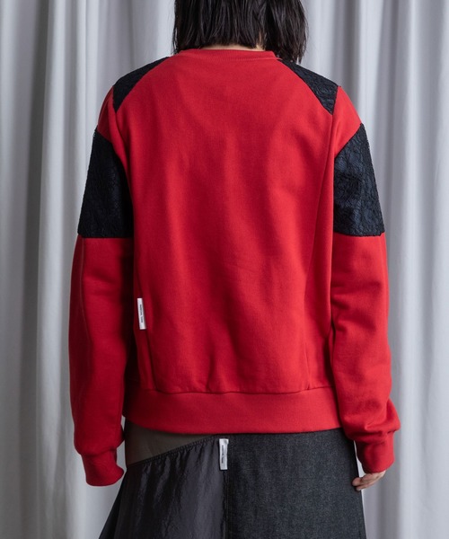 MARECHAL TERRE(マルシャルテル)の「レース切替えスウェットトップス(Tシャツ/カットソー・レディース・レッド/ホワイト/ブラック/グレー・MEDIUM)」の6枚目の写真