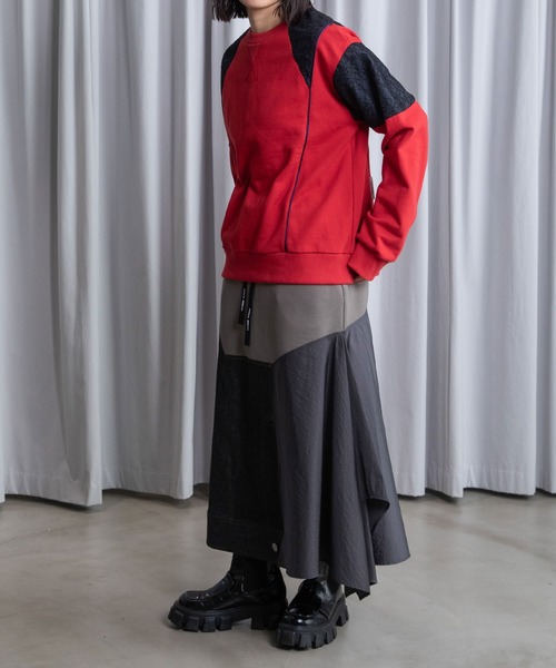 MARECHAL TERRE(マルシャルテル)の「レース切替えスウェットトップス(Tシャツ/カットソー・レディース・レッド/ホワイト/ブラック/グレー・MEDIUM)」の8枚目の写真