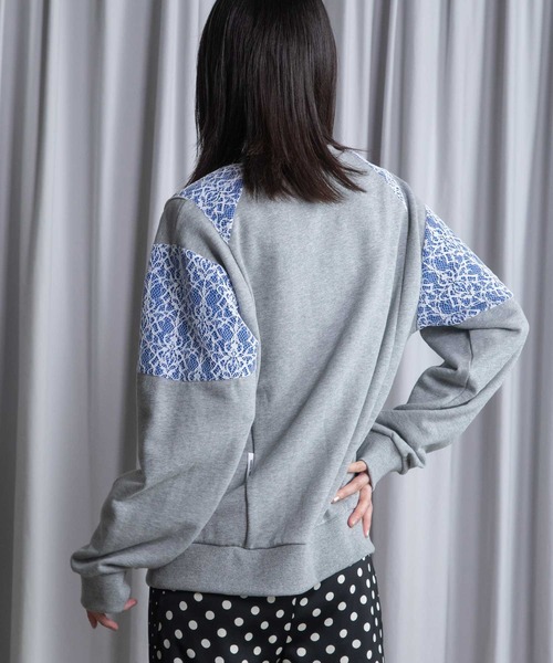 MARECHAL TERRE(マルシャルテル)の「レース切替えスウェットトップス(Tシャツ/カットソー・レディース・レッド/ホワイト/ブラック/グレー・MEDIUM)」の13枚目の写真