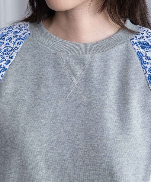 MARECHAL TERRE(マルシャルテル)の「レース切替えスウェットトップス(Tシャツ/カットソー・レディース・レッド/ホワイト/ブラック/グレー・MEDIUM)」の17枚目の写真