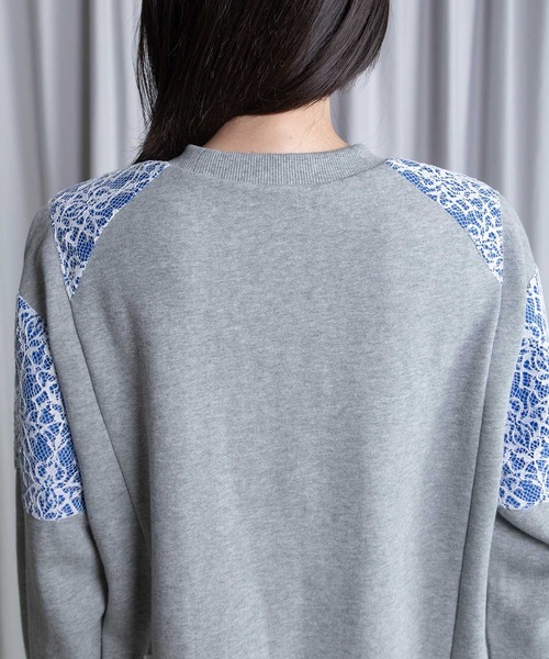 MARECHAL TERRE(マルシャルテル)の「レース切替えスウェットトップス(Tシャツ/カットソー・レディース・レッド/ホワイト/ブラック/グレー・MEDIUM)」の20枚目の写真