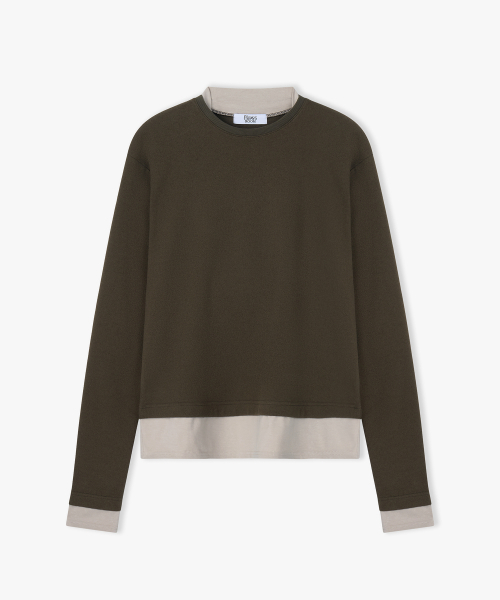 FLAWSROOM(フローズルーム)の「Layered Long Sleeve KHAKI(Tシャツ/カットソー・メンズ・その他・MEDIUM/LARGE)」の1枚目の写真