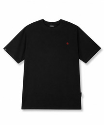スモールハートリラックスフィットモーダル半袖Tシャツ[ブラック]