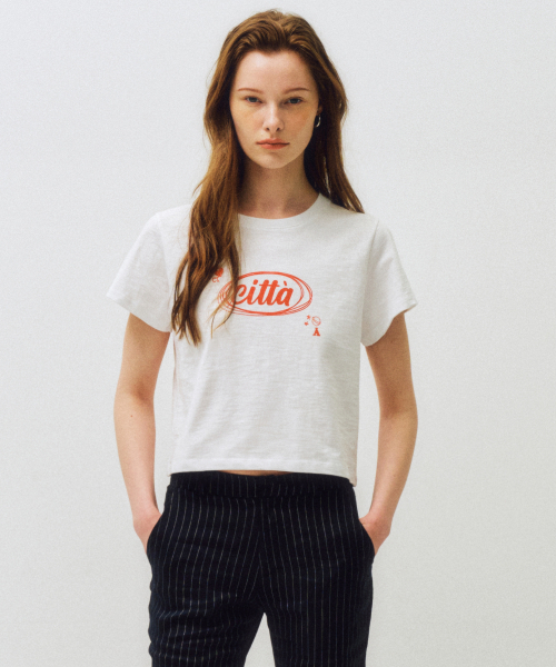 CITTA(シータ)の「ドローイングシタロゴTシャツ_CTT377(レッド)(Tシャツ/カットソー・レディース・レッド・FREE)」の1枚目の写真