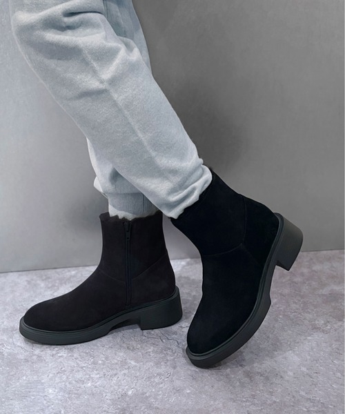 enchanted（エンチャンテッド）の「《APOM》本革ウォータープルーフムートンブーツ（ブーツ・レディース・ダークブラウン/ブラック・35/36/37/38/39/40/41/42）」の2枚目の写真