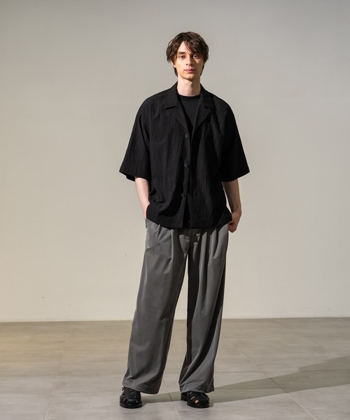 【CITY TOKYO】bicolor sleeve short shirt CITY TOKYO シャツ 「CITY TOKYO/シティートーキョー」ストレッチ