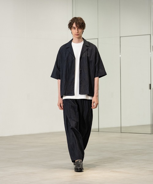 CITY TOKYO（シティトウキョウ）の「【CITY TOKYO/シティートーキョー】Jinbei ハーフスリーブジャケット（シャツ/ブラウス・メンズ・ブラック/ストライプ/ベージュ・2/1）」の13枚目の写真