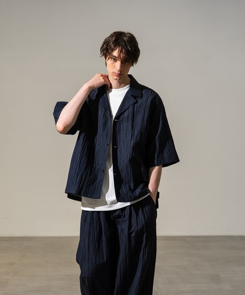 CITY TOKYO（シティトウキョウ）の「【CITY TOKYO/シティートーキョー】Jinbei ハーフスリーブジャケット（シャツ/ブラウス・メンズ・ブラック/ストライプ/ベージュ・2/1）」の14枚目の写真