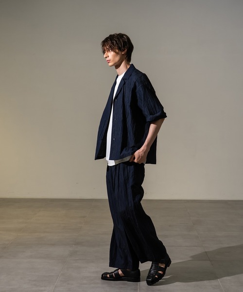 CITY TOKYO（シティトウキョウ）の「【CITY TOKYO/シティートーキョー】Jinbei ハーフスリーブジャケット（シャツ/ブラウス・メンズ・ブラック/ストライプ/ベージュ・2/1）」の15枚目の写真