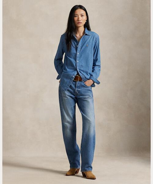 POLO RALPH LAUREN（ポロ ラルフ ローレン）の「クラシック フィット デニム シャツ（シャツ/ブラウス・レディース・ブルー・L/M/S/XL/XS/XXS）」の3枚目の写真