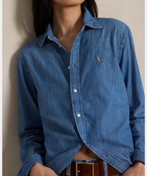 POLO RALPH LAUREN（ポロ ラルフ ローレン）の「クラシック フィット デニム シャツ（シャツ/ブラウス・レディース・ブルー・L/M/S/XL/XS/XXS）」の5枚目の写真