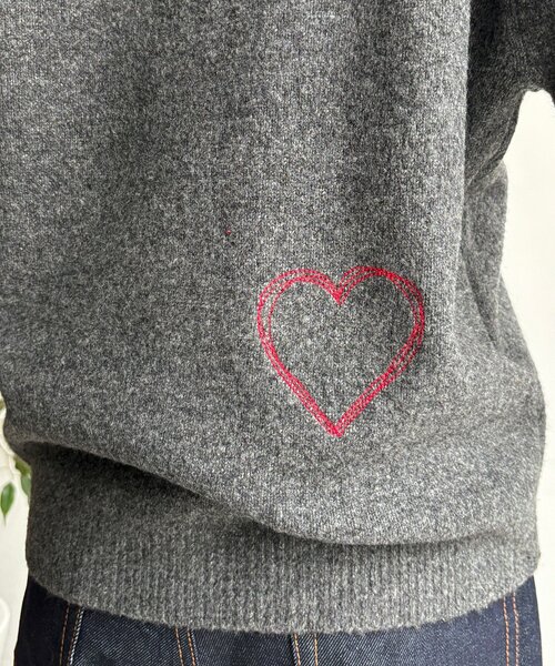 DouDou(ドゥドゥ)の「【WEB限定】レタリング刺繍プルオーバー(ニット/セーター・レディース・ブラック/チャコールグレー・FREE)」の14枚目の写真