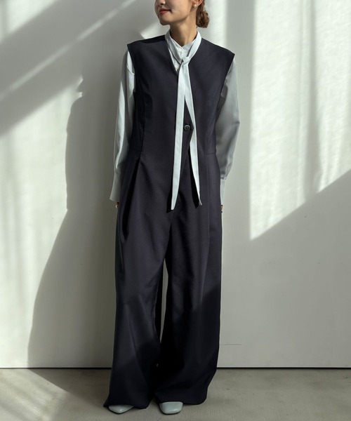 N.O.R.C（ノーク）の「バックサテンストレッチボウタイブラウス（シャツ/ブラウス・レディース・ホワイト/サックスブルー/ネイビー・フリー）」の12枚目の写真