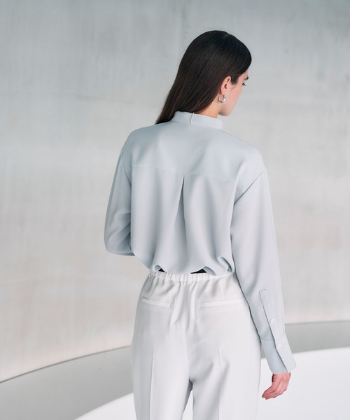 N.O.R.C（ノーク）の「バックサテンストレッチボウタイブラウス（シャツ/ブラウス・レディース・ホワイト/サックスブルー/ネイビー・フリー）」の4枚目の写真